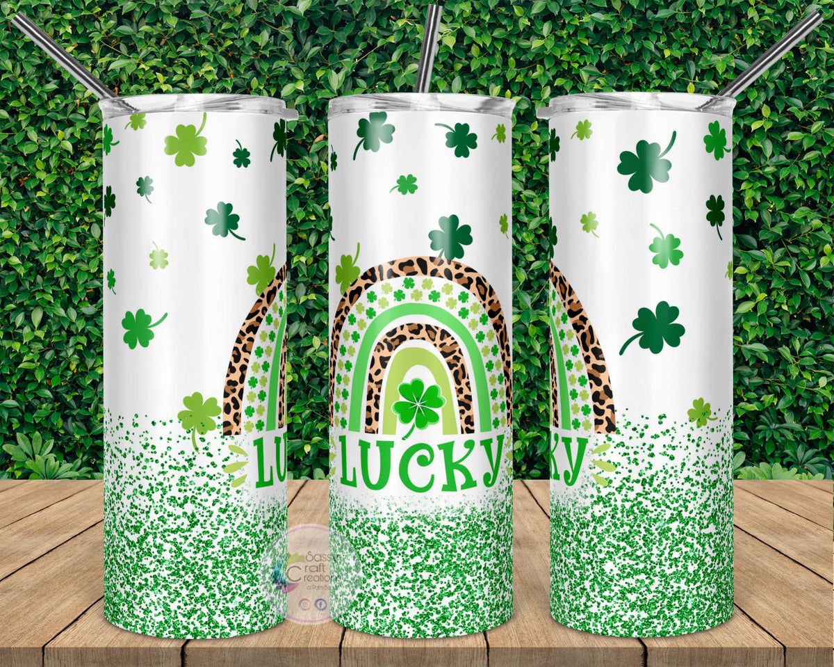 St Patrick's Day Gnome Tumbler With Straw 