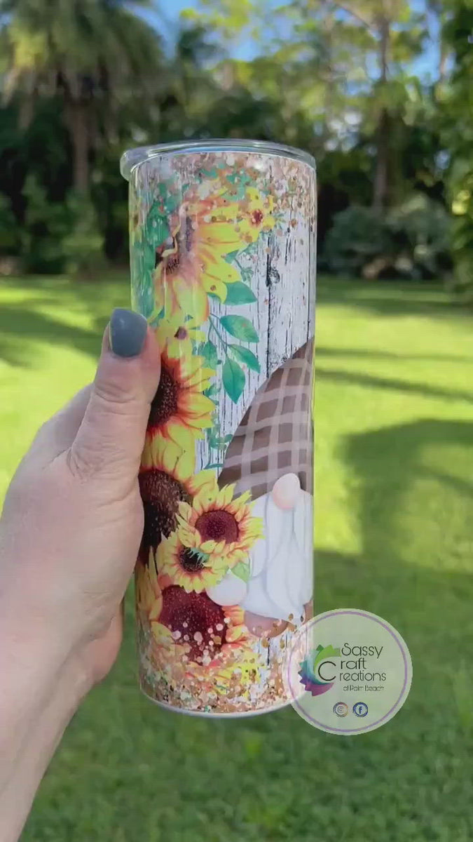 Faux Glitter Gnome Tumbler | Personalized