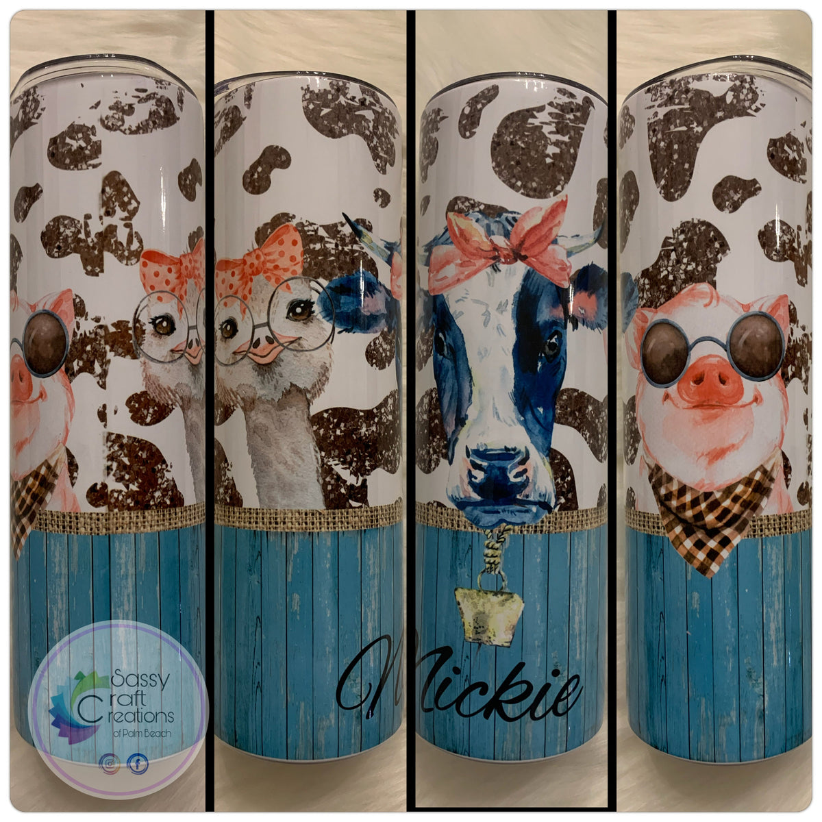 Cow Print Tumbler Personalized 20oz Tumbler with Lid – GreatStuff4Me