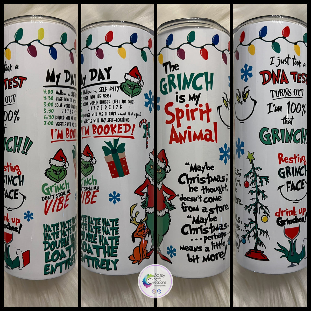 40oz Grinch Christmas Tumbler (Green Face) – Forked Again