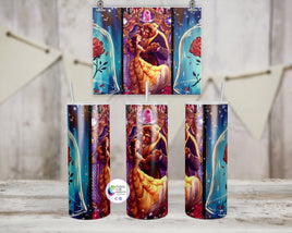 Beauty and Beast Rose Tumbler