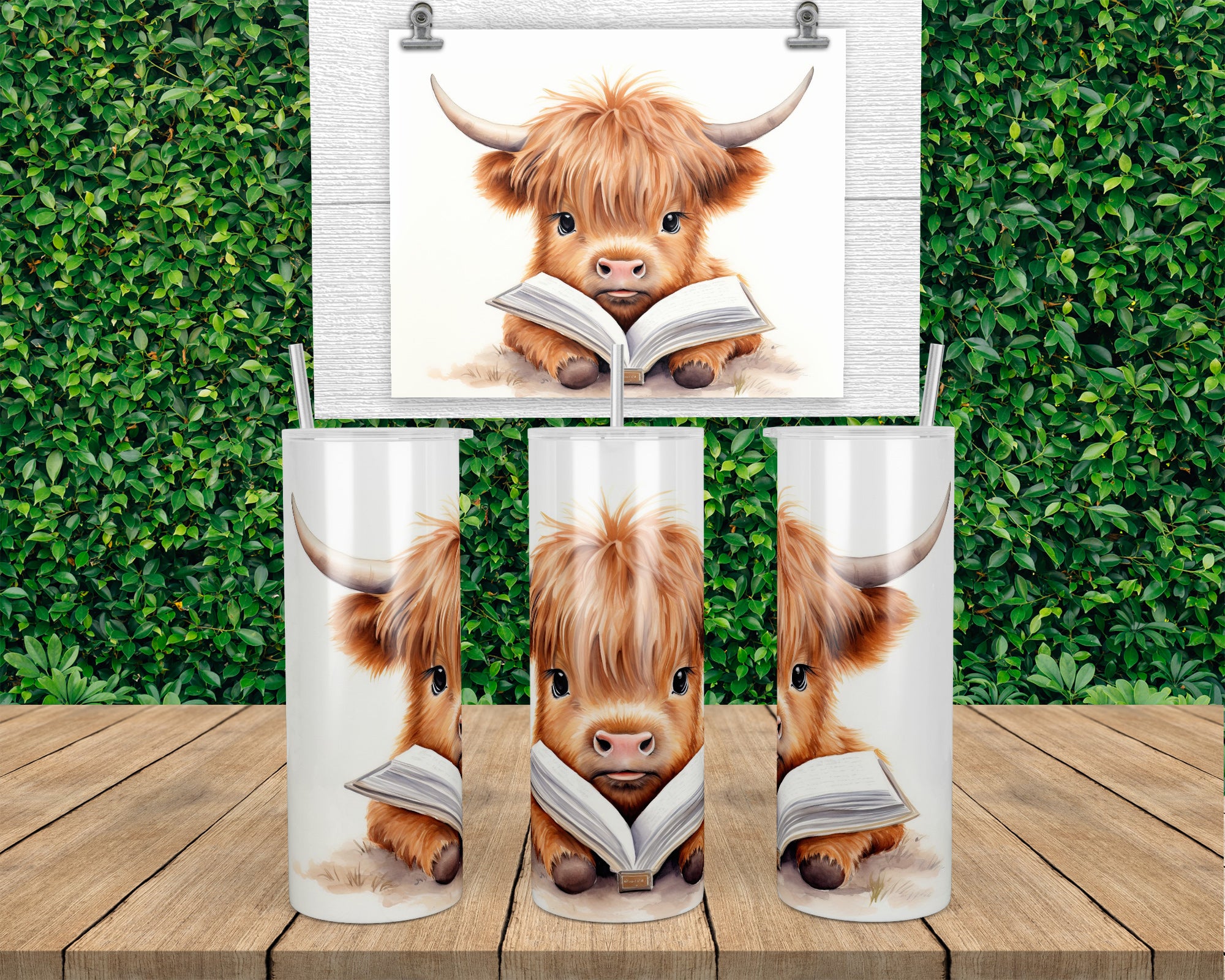 Highland Cow Reading Book