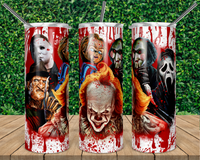 Pennywise with Horror Movie Characters Blood Splatter Tumbler