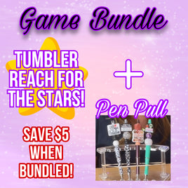 REACH FOR THE STARS TUMBLER GAME & PEN PULL GAME BUNDLE