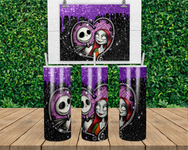 Jack and Sally | Faux Glitter Purple Drip