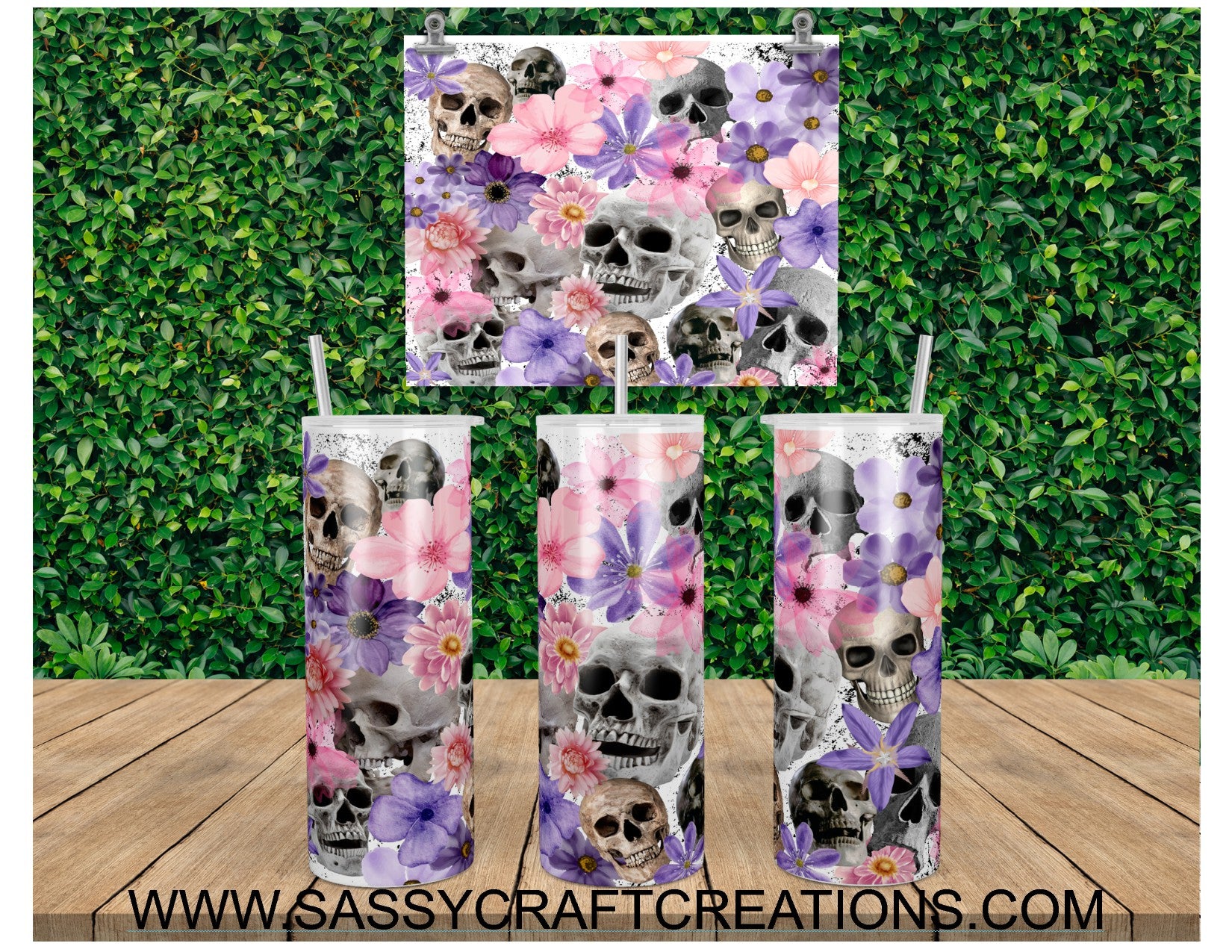 Purple Floral Sipping Tumbler