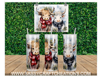 Winter Highland Cow Tumbler