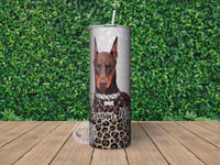 RED Doberman Mom Tumbler WITHOUT Glasses | Personalized!