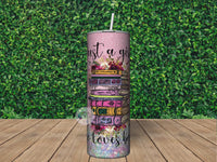 Just a Girl Who Loves Books Faux Glitter Tumbler