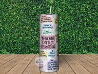 Teacher Daily Affirmations Tumbler