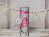 Valentine's Gnomes Faux Iridescent Glitter Tumble | Personalized!