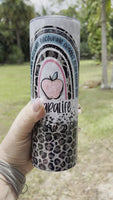 Para Life Rainbow Leopard Faux Glitter Tumbler | Personalized!