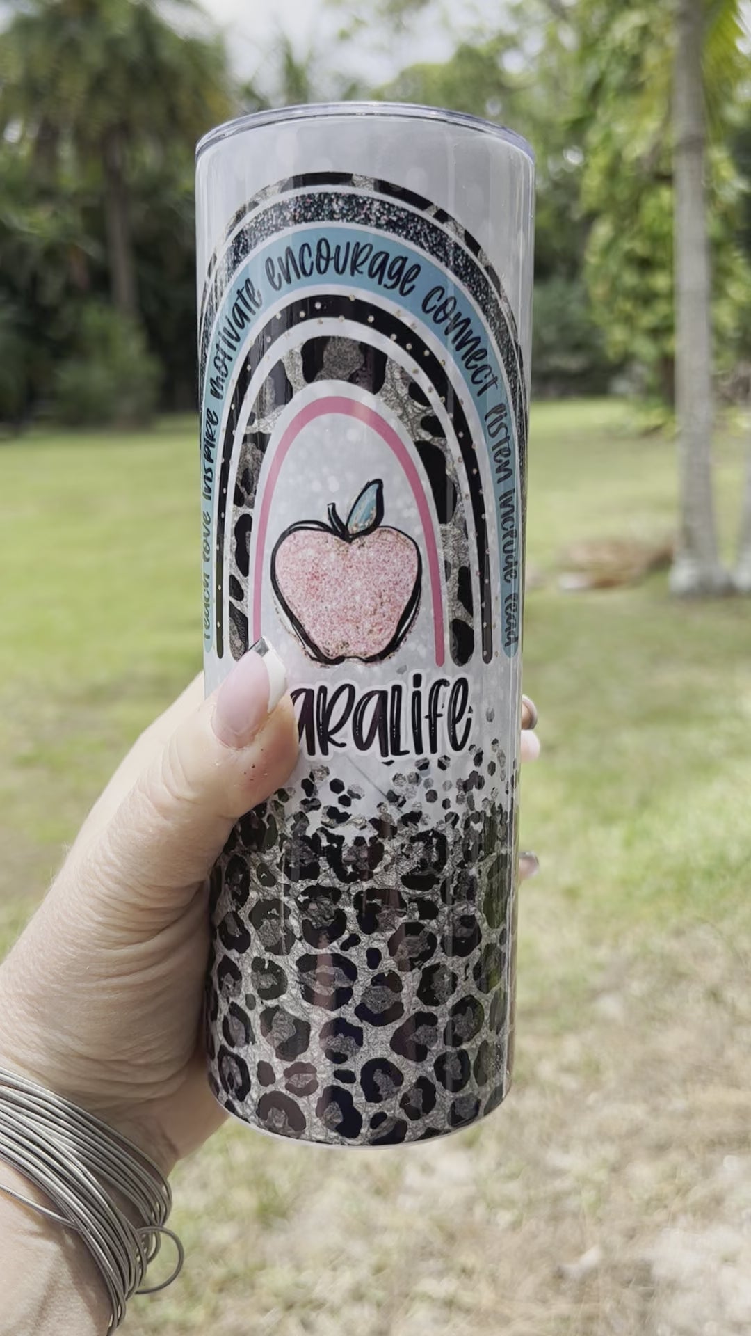 Personalized Pink Faux Glitter Tumbler - Sublimated Tumblers