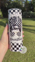 Race Wife Checkered Flag Tumbler