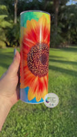 Rainbow Sunflower Tumbler