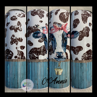 Personalized Cow with Bow Tumbler Cup