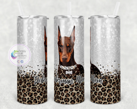 RED Doberman Mom Tumbler WITHOUT Glasses | Personalized!