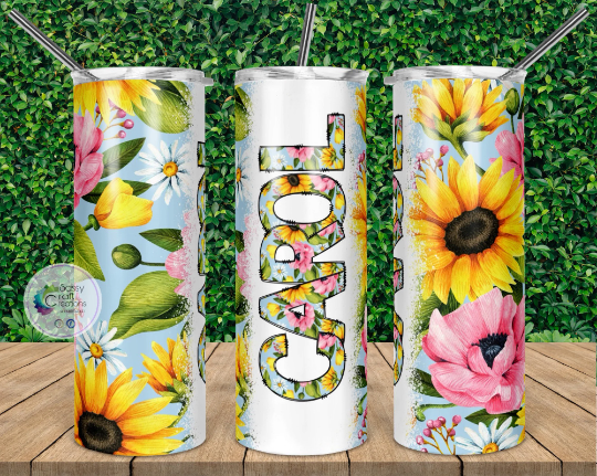 Personalized Floral Tumbler