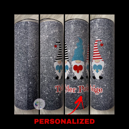 Custom Tumbler with Lid and Straw Holiday Gnome Design Tumbler -Comes with  Lid & Straw - 20oz 30oz Available - Holiday