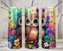 Floral Owl Tumbler