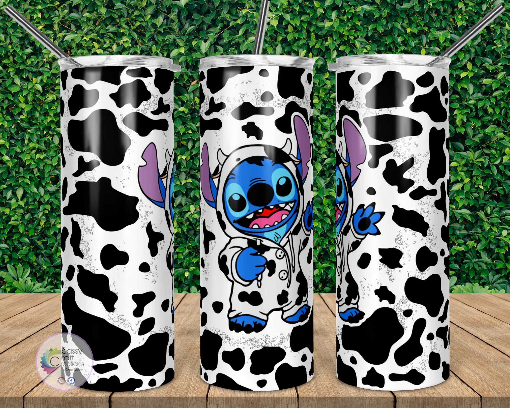 Stitch Cow PJs Tumbler Sassy Craft Creations