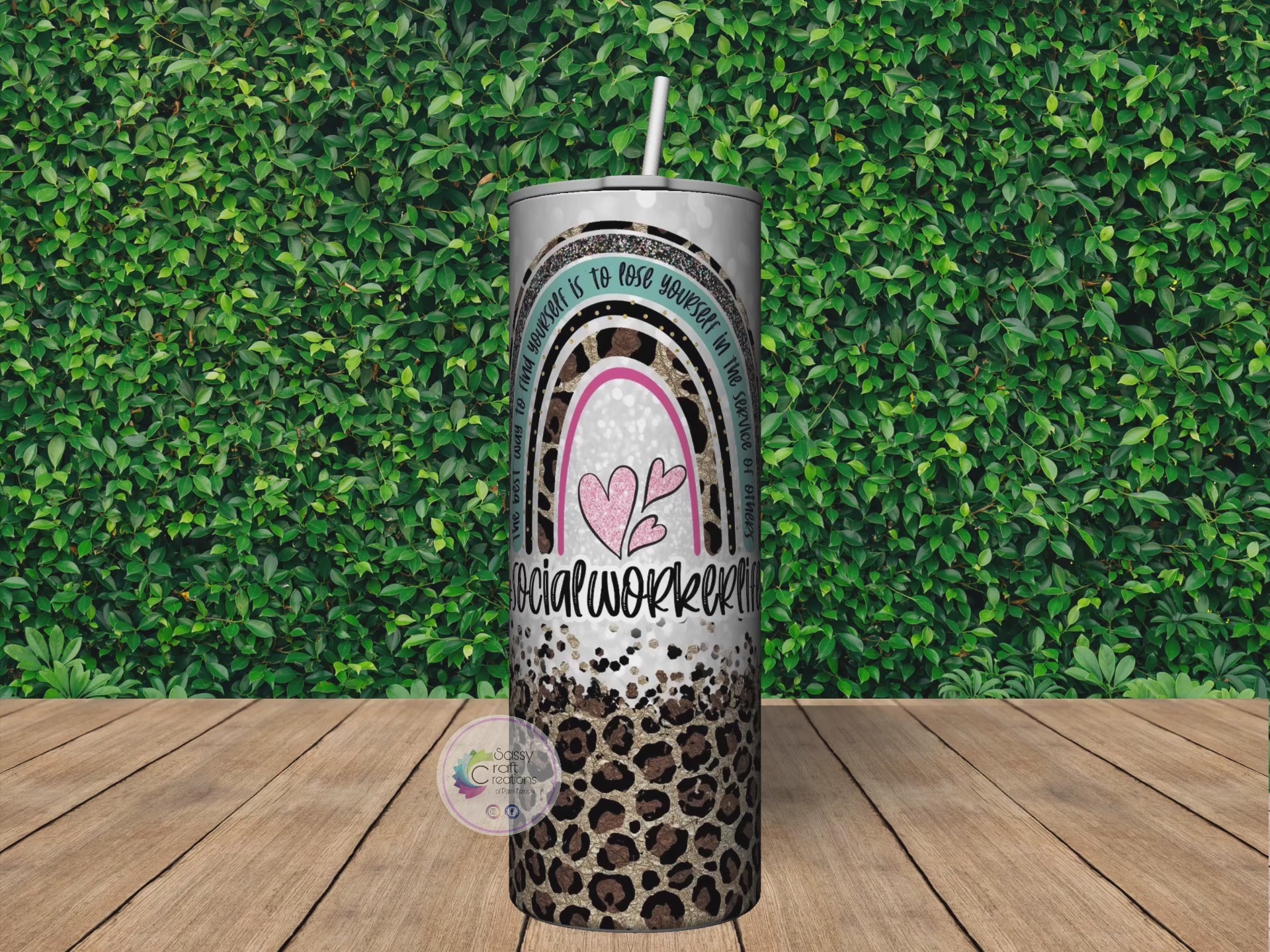 Faux Glitter Leopard Tumbler