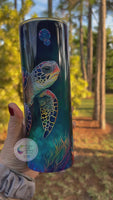 Watercolor Turtle Tumbler