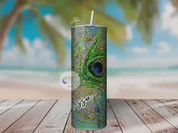 Peacock Faux Glitter Tumbler |  Personalized!