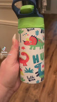 UV!  Dinosaur UV White to Blue Spill-proof Flip-top Sippy | Personalized!