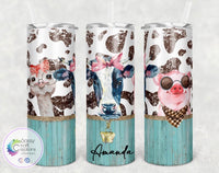 Cow Print Farm Animals Tumbler