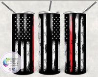 Firefighter Thin Red Line Tumbler