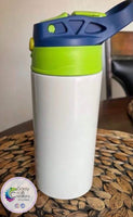 UV!  Dinosaur UV White to Blue Spill-proof Flip-top Sippy | Personalized!