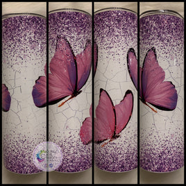 Pink & Purple Butterfly Tumbler