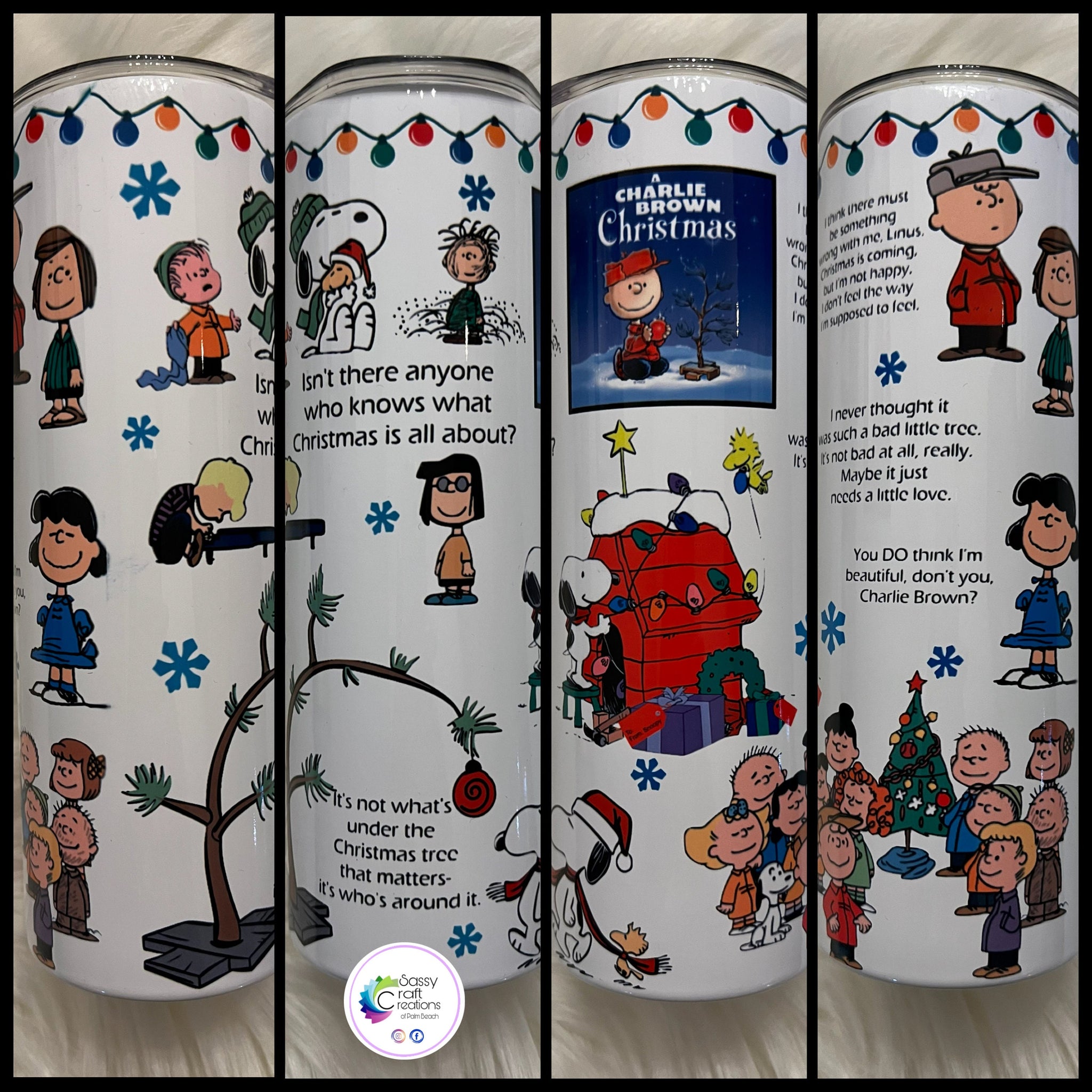 Snoopy Charlie Brown Tumbler Cartoon Peanuts Christmas Tumblers