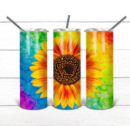 Rainbow Sunflower Tumbler