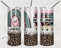 Para Life Rainbow Leopard Faux Glitter Tumbler | Personalized!