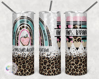 Special Education Rainbow Leopard Faux Glitter Tumbler | Personalized!