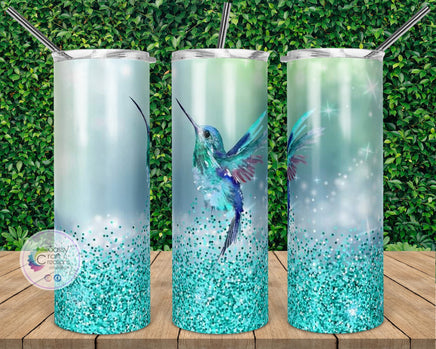 Teal Hummingbird Tumbler