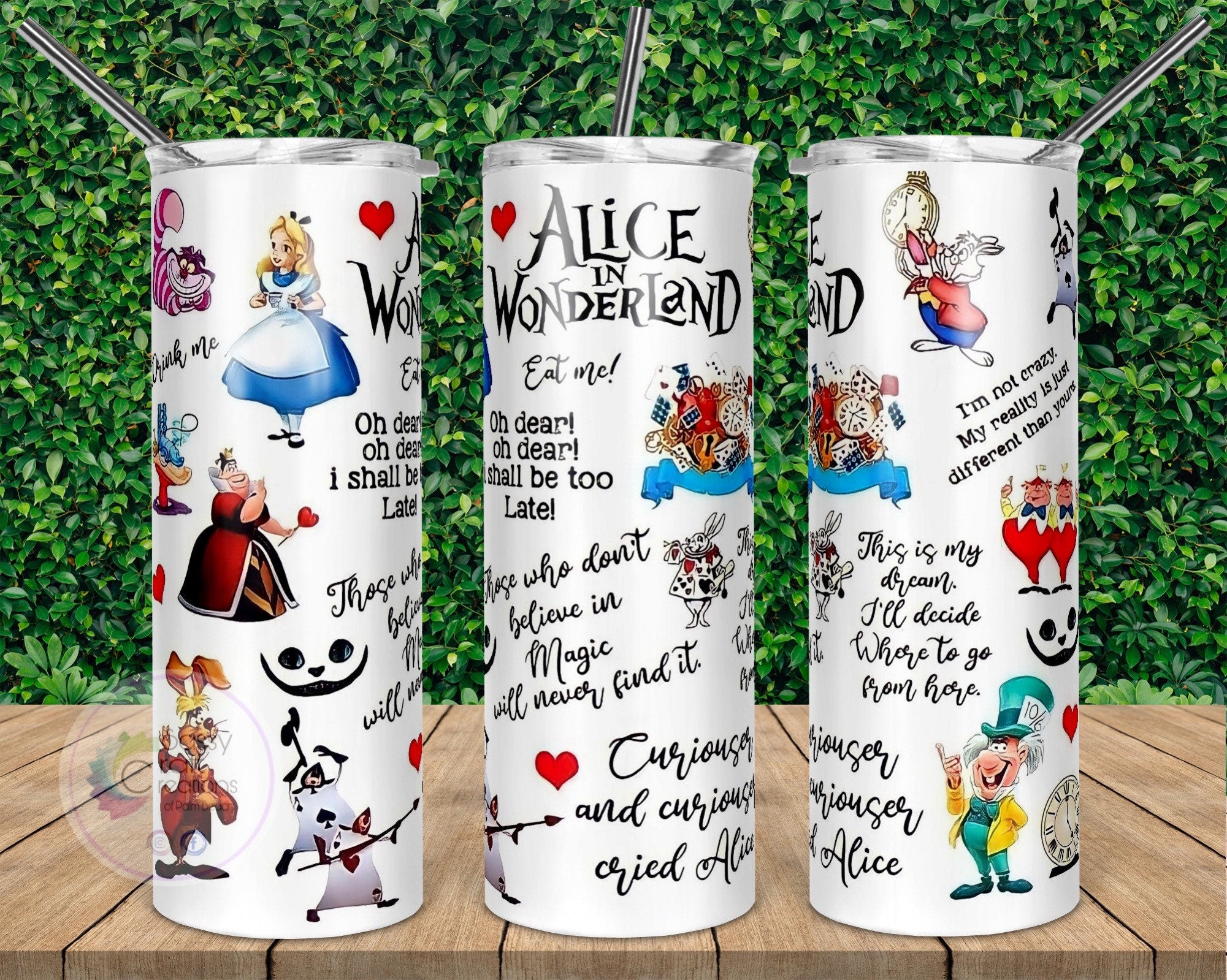 Alice in Wonderland Glow In The Dark 20 oz Tumbler ( BRAND NEW )