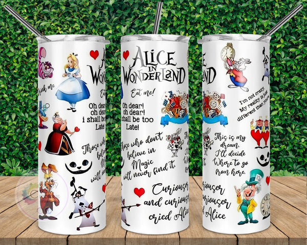 Alice in Wonderland Tumbler Cartoon Alice and Teacup Stainless