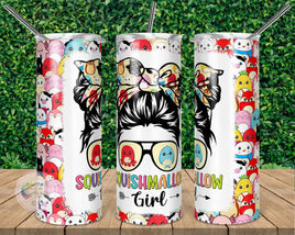 Squishmallow Girl Tumbler | Messy Bun Squishmallow Girl Tumbler