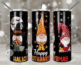 Gnome Happy HalloThanksMas Tumbler