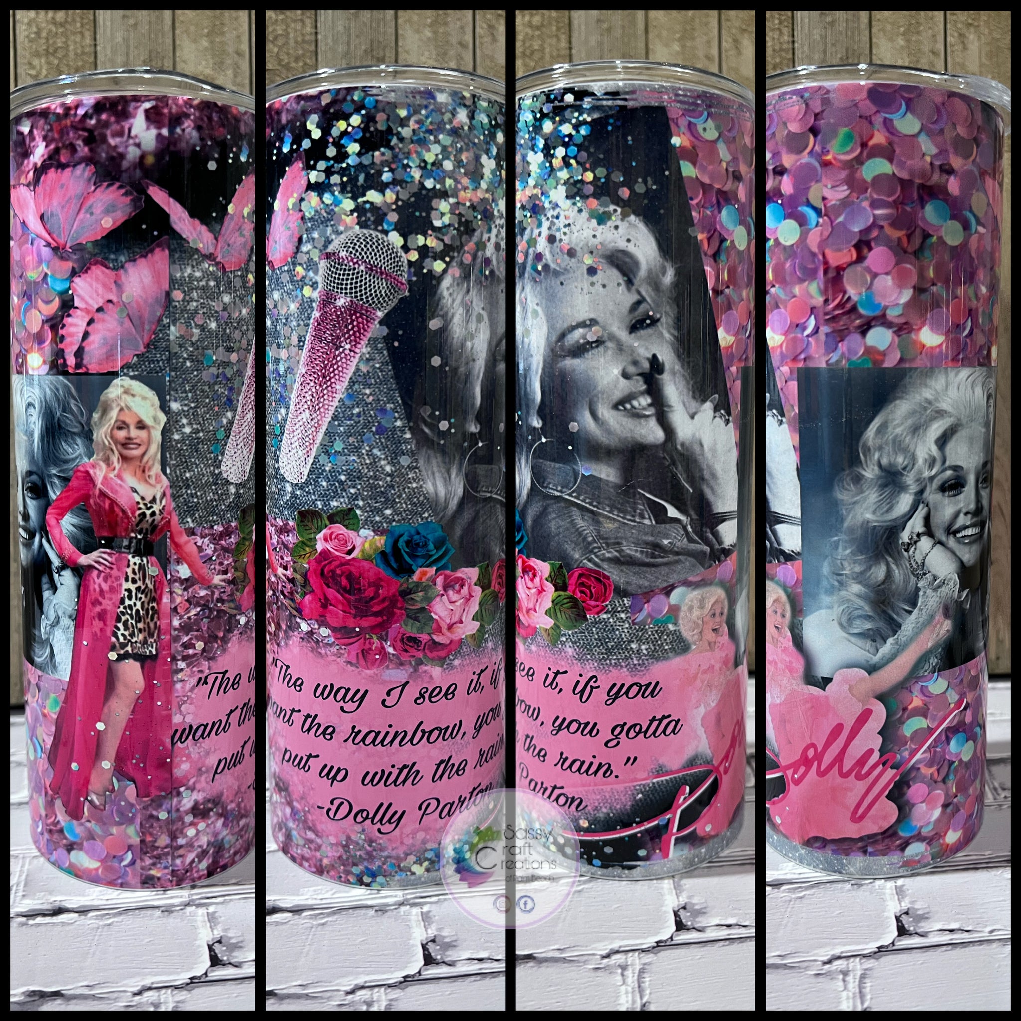 Dolly Parton Leopard Print Beer Can Glass Tumbler