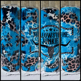 Yellowstone Junkie Teal Animal Print Tumbler