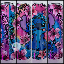 Stitch Leopard Floral Tumbler