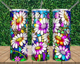 Daisy Stained Glass Tumbler