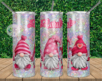 Valentine's Gnomes Faux Iridescent Glitter Tumble | Personalized!