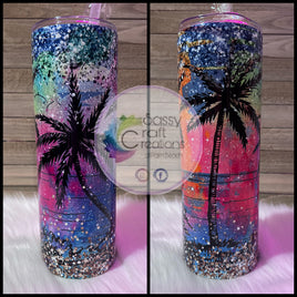 Tropical Beach Palm Tree Tumbler