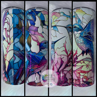 Hummingbirds Stained Glass Tumbler