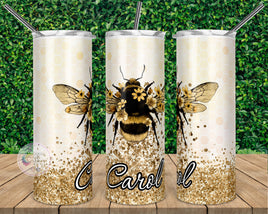 Floral Bee Honeycomb Tumbler | Personalized!